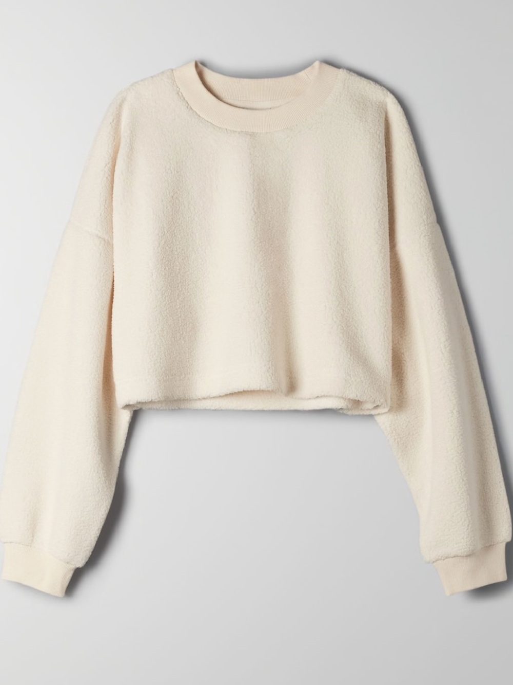 Aritzia Sunday Best Lupa Cropped Fleece Sweatshirt in Cream